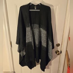 Vintage Mix It One Size Shawl Black Shiny Silver Acrylic